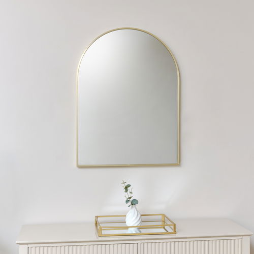 Gold Arched Wall Mirror 80cm x 60cm