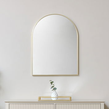 Gold Arched Wall Mirror 80cm x 60cm