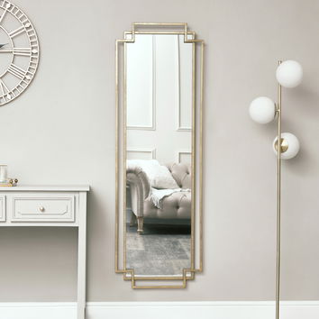 Gold Art Deco Wall Mirror 142cm x 47cm