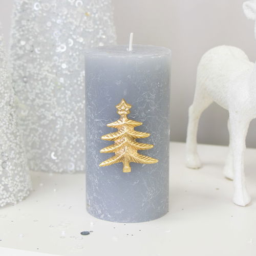 Gold Christmas Tree Candle Pin