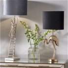 Gold Crane Lamp with Black Lampshade