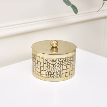 Gold Croc Print Trinket Pot