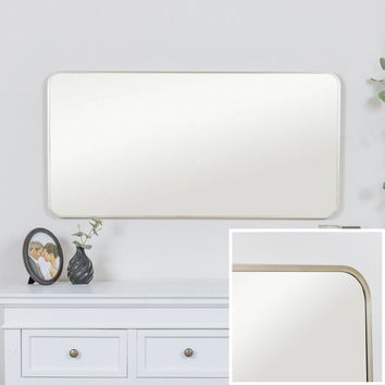 Gold Curved Framed Wall Mirror 100cm x 50cm