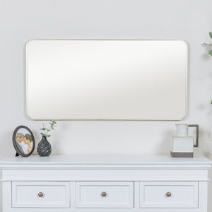 Gold Curved Framed Wall Mirror 100cm x 50cm