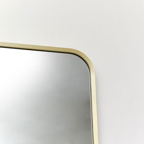 Gold Curved Framed Wall Mirror 70cm x 50cm