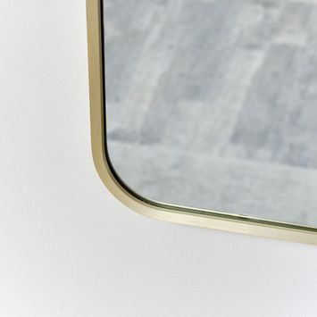 Gold Curved Framed Wall Mirror 70cm x 50cm