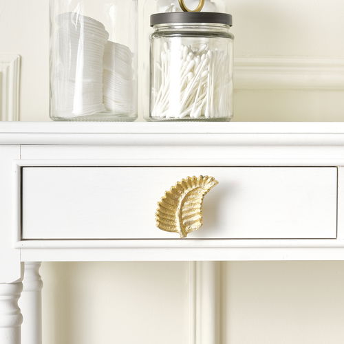 Gold Curved Leaf Drawer Knob