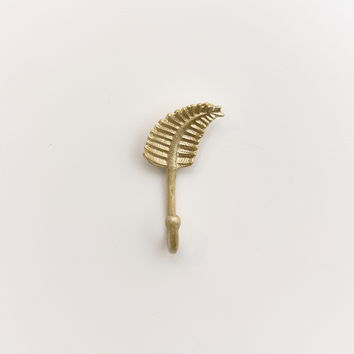 Gold Curved Leaf Wall Hook