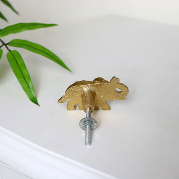 Gold Elephant Drawer Knob