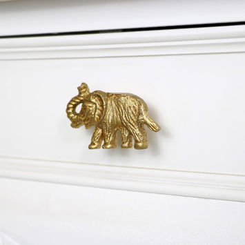 Gold Elephant Drawer Knob