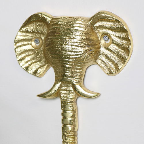 Gold Elephant Head Wall Hook