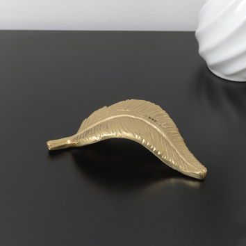 Gold Feather Place Card Holder