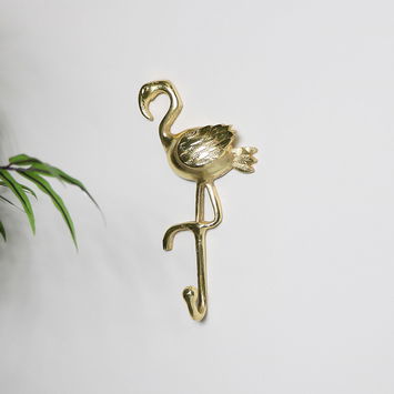 Gold Flamingo Wall Hook