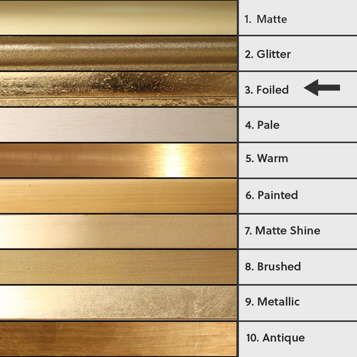 Gold Foiled Curved Scalloped Framed Wall Mirror 50cm x 100cm