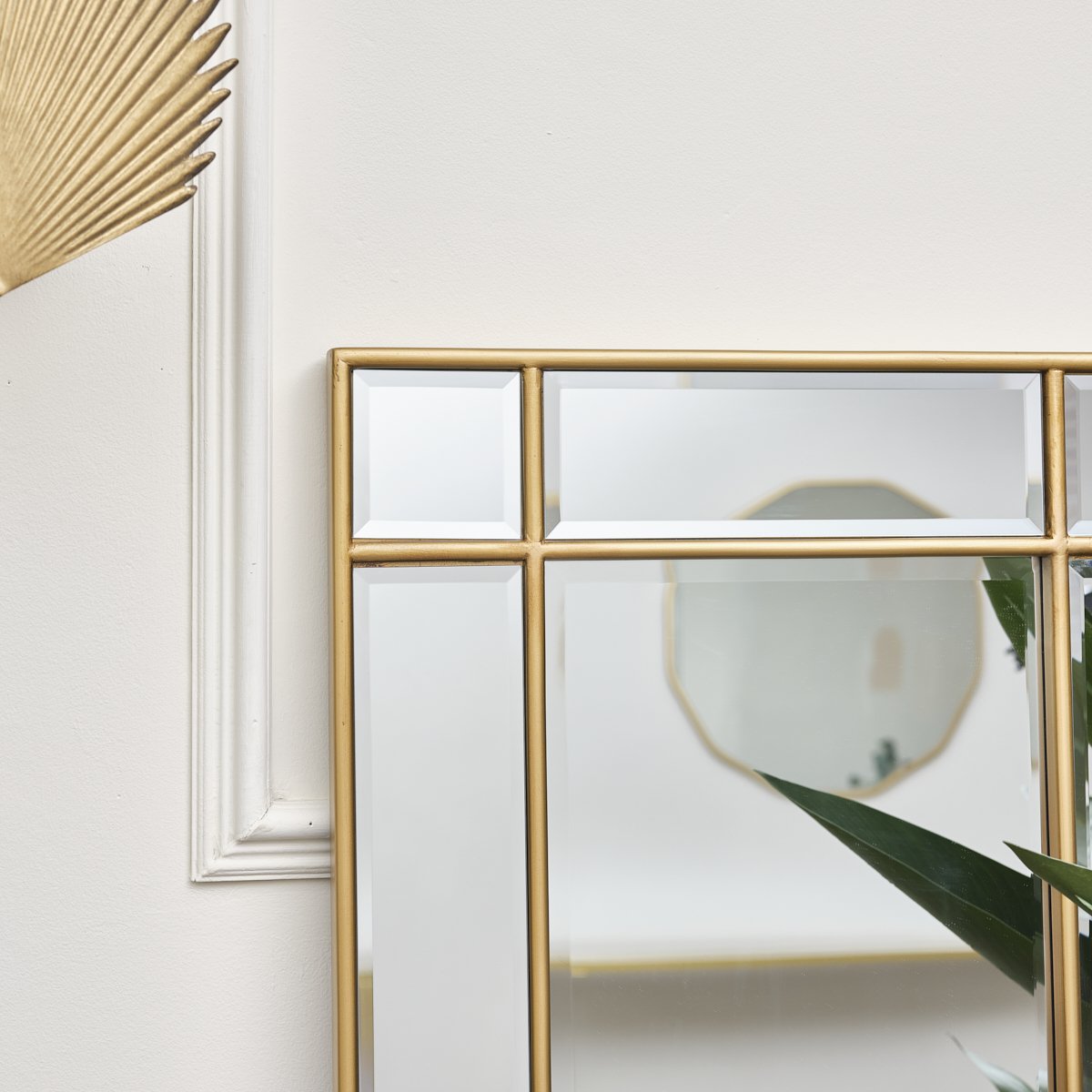 Gold Framed Art Deco Wall / Leaner Mirror 54cm x 142cm 