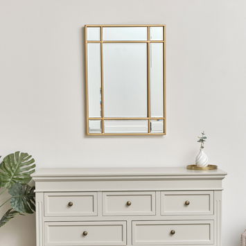 Gold Framed Art Deco Wall Mirror 75cm x 55cm