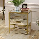 Gold Mirrored Bedside / Occasional Table - Venus Range