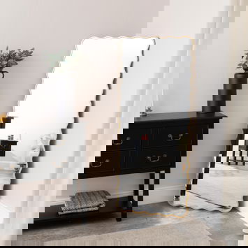 Gold Full Length Wavy Mirror - 70cm x 165cm