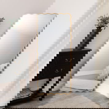 Gold Full Length Wavy Mirror - 70cm x 165cm