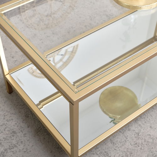 Gold Glass & Mirrored Coffee Table