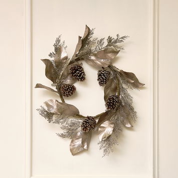 Gold Glitter Acorn Christmas Wreath 