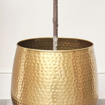 Gold Hammered Metal Planter 20cm x 20cm