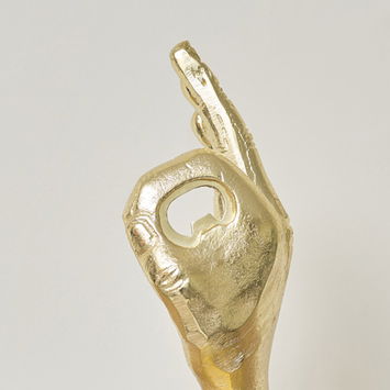 Gold Hand Shaped Bottle Opener