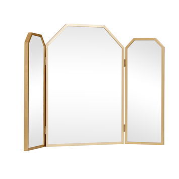 Gold Hexagon Triple Dressing Table Mirror 82cm x 59cm