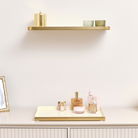 Gold & Ivory Enamelled Metal Wall Shelf - 50cm