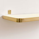 Gold & Ivory Enamelled Metal Wall Shelf - 50cm