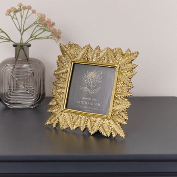 Gold Leaf Detail Photo Frame 17.5cm