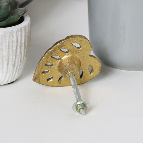 Gold Monstera Leaf Drawer Knob