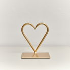 Gold Love Heart Shaped Candle Holder Stand - 15.5cm