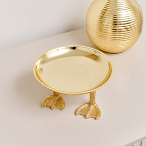 Gold Metal Duck Feet Display Bowl