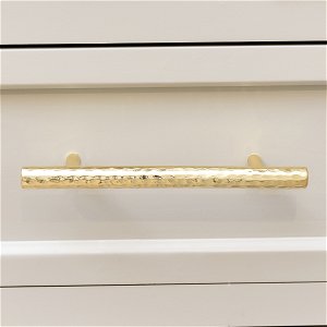 Gold Metal Hammered Bar Pull Drawer Handle 