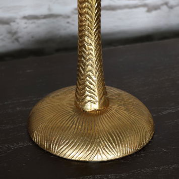 Gold Metal Palm Tree Candle Holder