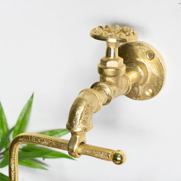 Gold Metal Tap Toilet Roll Holder