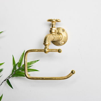 Gold Metal Tap Toilet Roll Holder