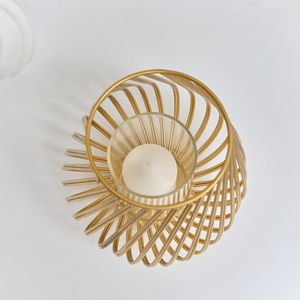 Gold Metal Wire Twist Candle Holder