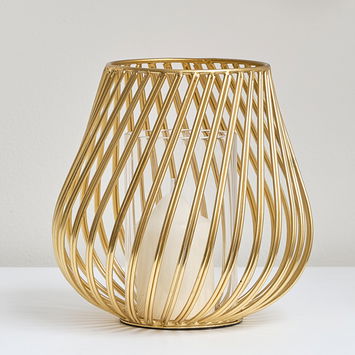 Gold Metal Wire Twist Candle Holder