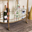 Gold Mirrored Oval Drinks Trolley 