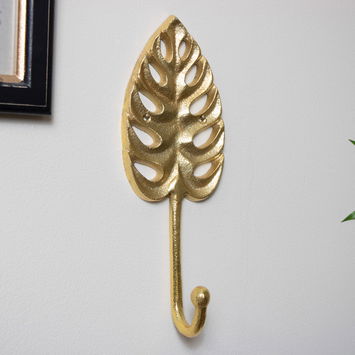 Gold Monstera Lilly Leaf Wall Hook 