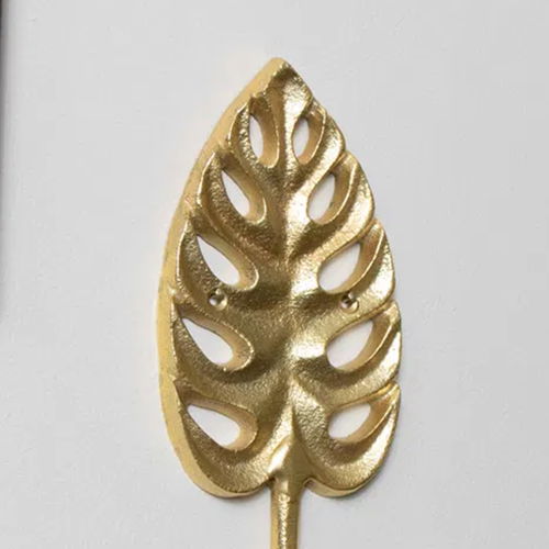 Gold Monstera Lilly Leaf Wall Hook - 23cm x 8cm