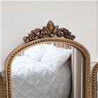 Gold Ornate Arched Triple Dressing Table Mirror 80cm x 56cm