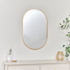 Gold Oval Frame Wall Mirror 80cm x 50cm