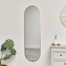 Gold Oval Framed Wall Mirror 140cm x 40cm