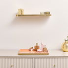 Gold & Peach Enamelled Metal Wall Shelf - 50cm