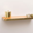 Gold & Peach Enamelled Metal Wall Shelf - 50cm