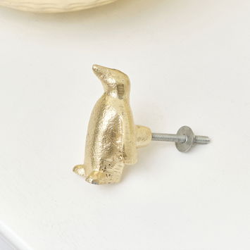 Gold Penguin Drawer Knob