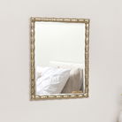 Gold Rectangle Bamboo Framed Wall Mirror - 43cm x 33cm 